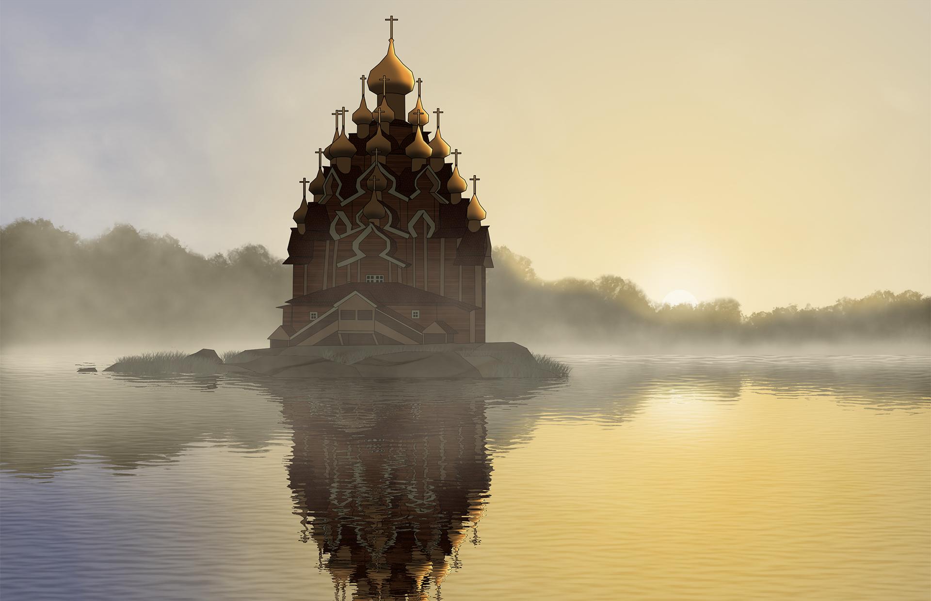 Week 5- Kizhi Pogost reflection in lake